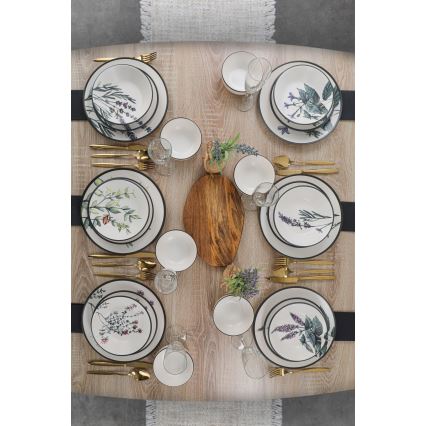 24-delige serviesset veelkleurig/steengoed