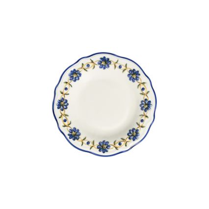 24-delige serviesset, wit/blauw/geel, porselein