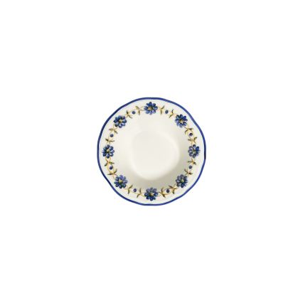 24-delige serviesset, wit/blauw/geel, porselein