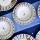 24-delige serviesset, wit/blauw/goud, keramiek