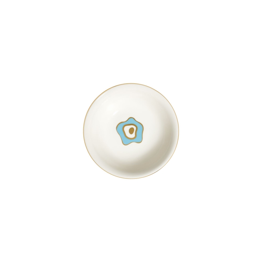 24-delige serviesset, wit/blauw/goud, porselein