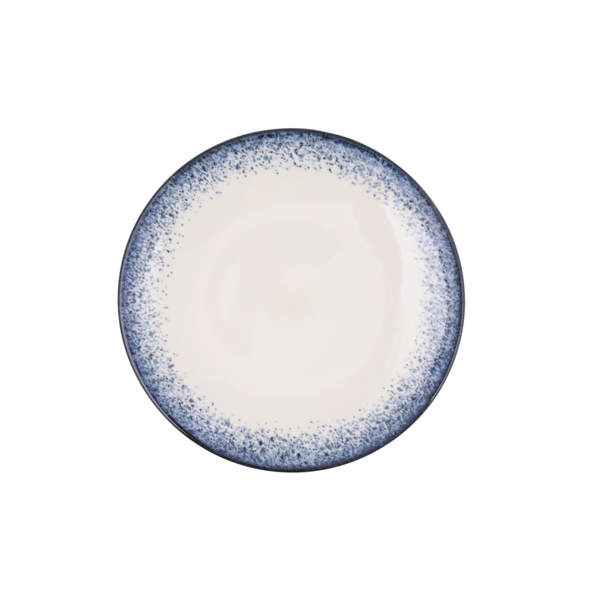 24-delige serviesset wit/blauw/porselein