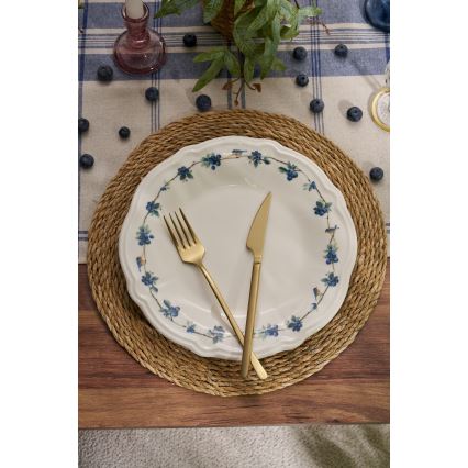 24-delige serviesset wit/blauw/porselein