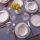 24-delige serviesset, wit/blauw, porselein