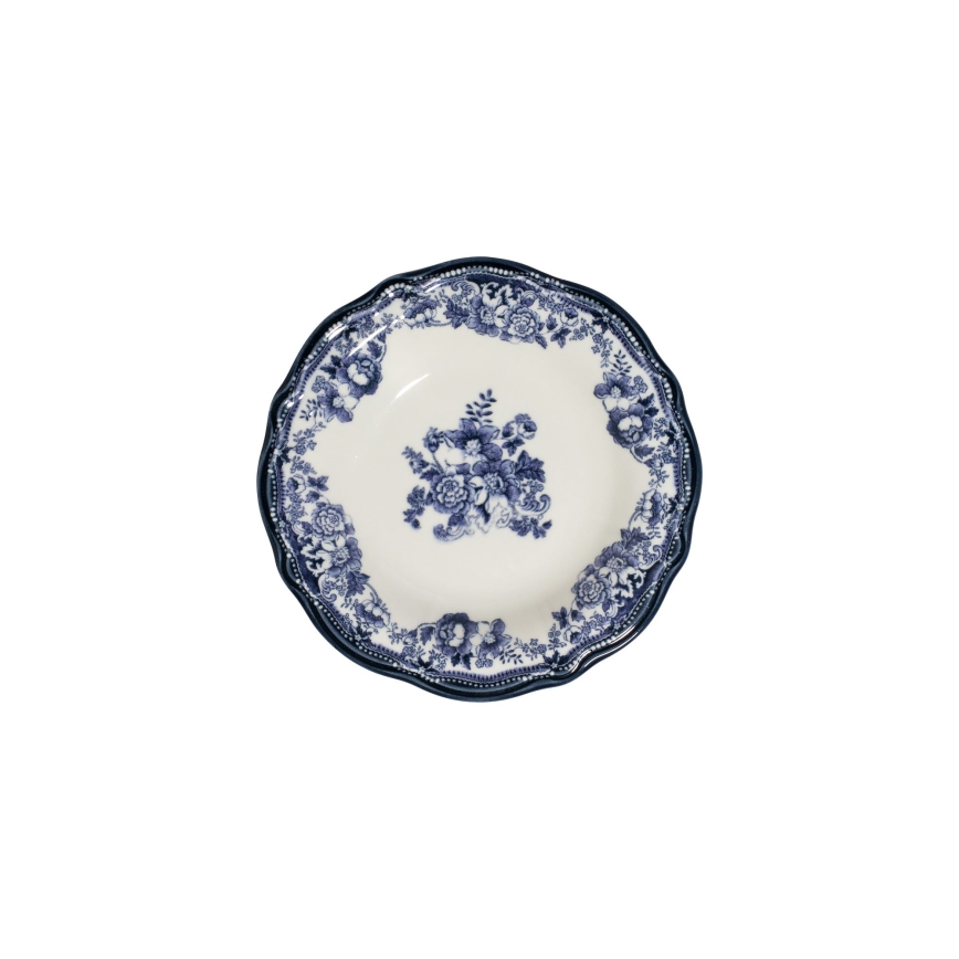 24-delige serviesset, wit/blauw, porselein