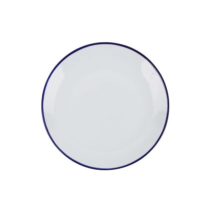 24-delige serviesset, wit/blauw, van porselein