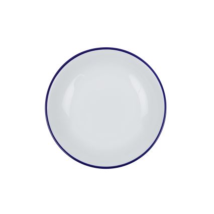 24-delige serviesset, wit/blauw, van porselein