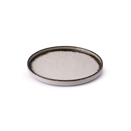 24-delige serviesset, wit/bruin, porselein