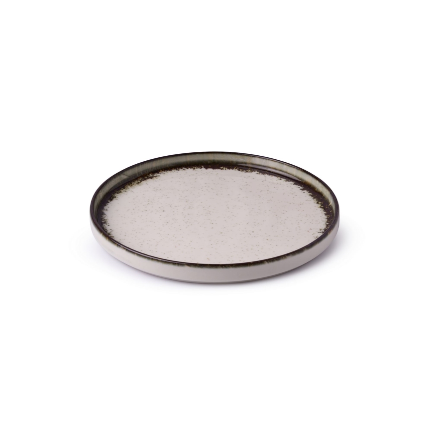 24-delige serviesset, wit/bruin, porselein