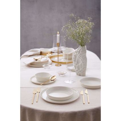 24-delige serviesset, wit/goud/porselein