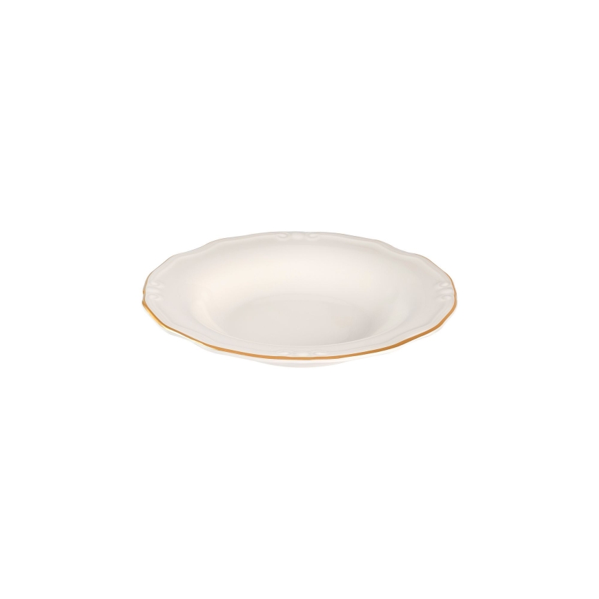24-delige serviesset, wit/goud, porselein