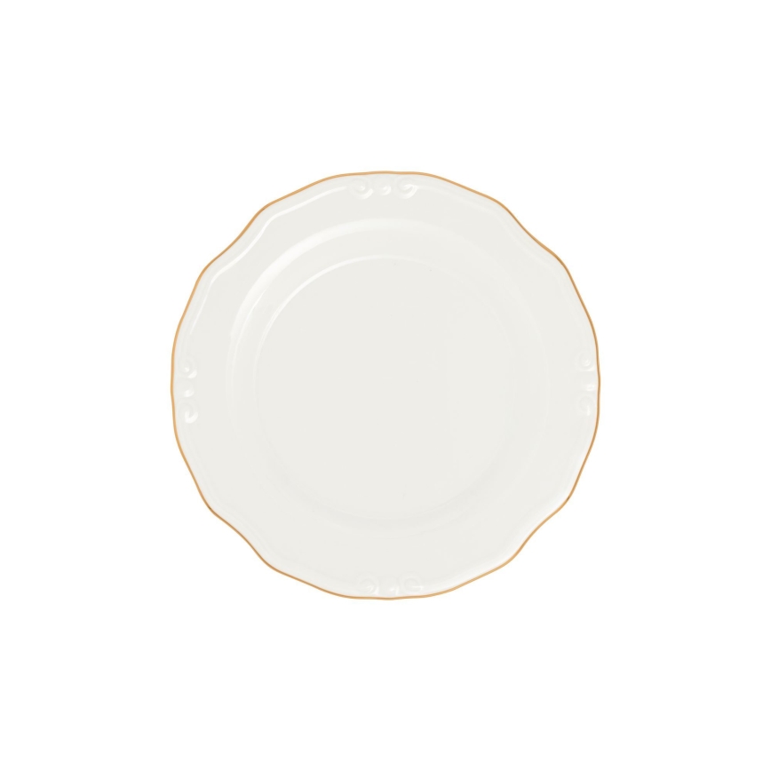 24-delige serviesset, wit/goud, porselein