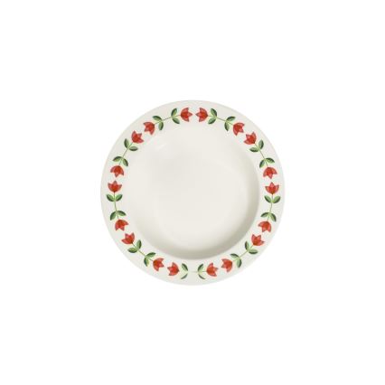 24-delige serviesset, wit/rood/groen, porselein