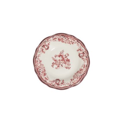 24-delige serviesset, wit/roze, porselein