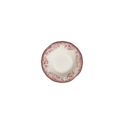 24-delige serviesset, wit/roze, porselein