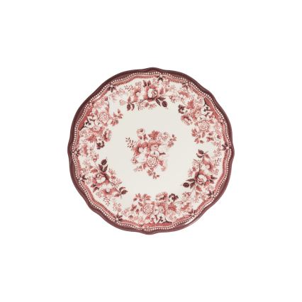 24-delige serviesset, wit/roze, porselein