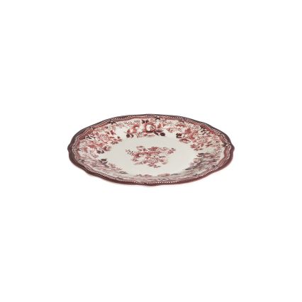 24-delige serviesset, wit/roze, porselein