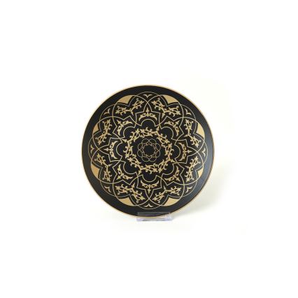 24-delige serviesset, zwart/goud, keramiek