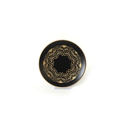 24-delige serviesset, zwart/goud, keramiek