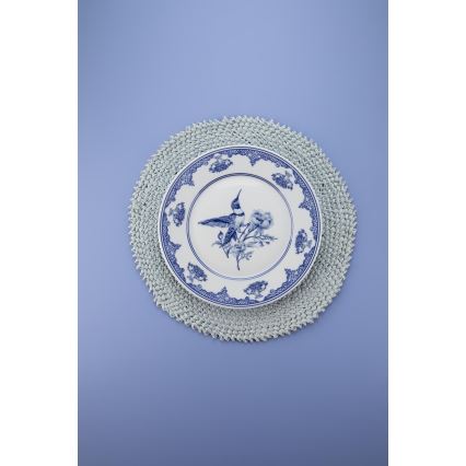 26-delige serviesset, wit/blauw, porselein