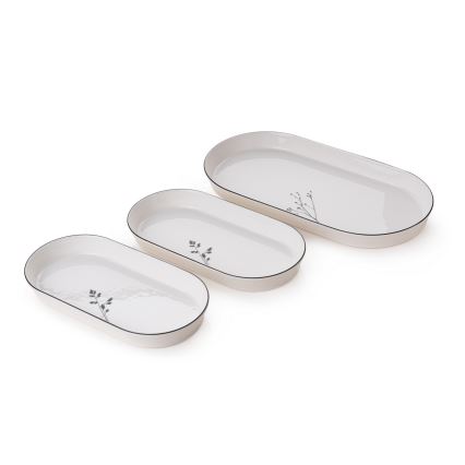 27-delige serviesset van porselein, wit/zwart