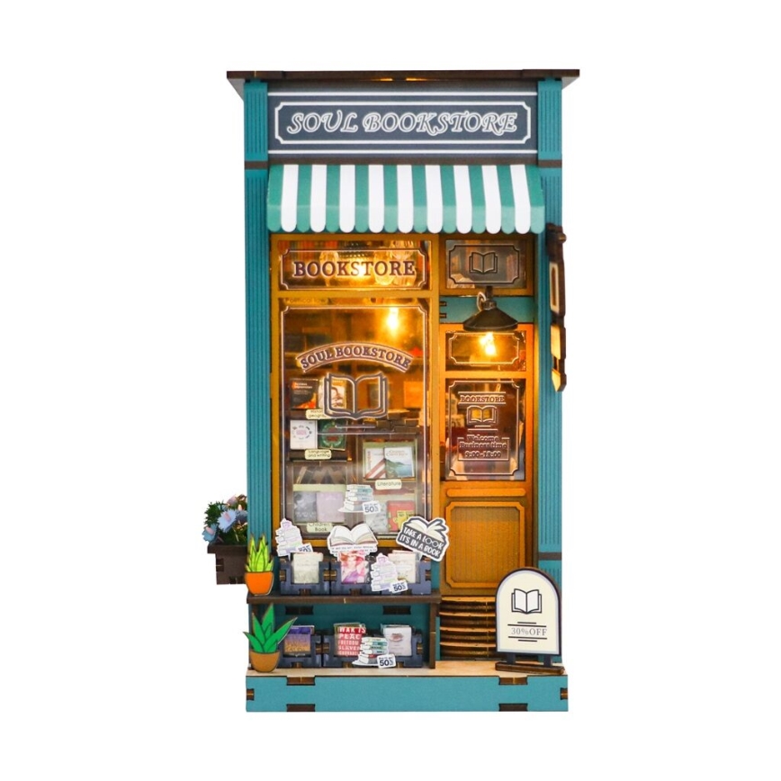 2Kids Toys - 3D puzzel LED Boekensteun Boekhandel Ziel 2xAAA