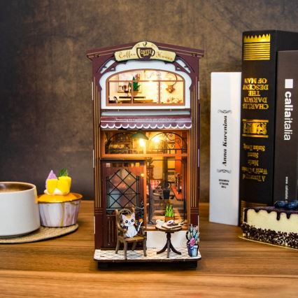 2Kids Toys - 3D puzzel LED Boekensteun Café 2xAAA