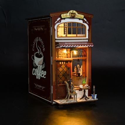 2Kids Toys - 3D puzzel LED Boekensteun Café 2xAAA