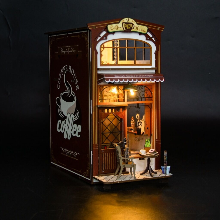 2Kids Toys - 3D puzzel LED Boekensteun Café 2xAAA