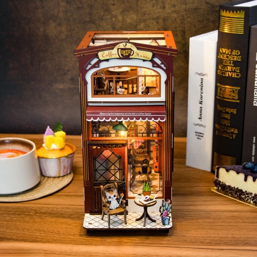 2Kids Toys - 3D puzzel LED Boekensteun Café 2xAAA