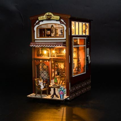 2Kids Toys - 3D puzzel LED Boekensteun Café 2xAAA