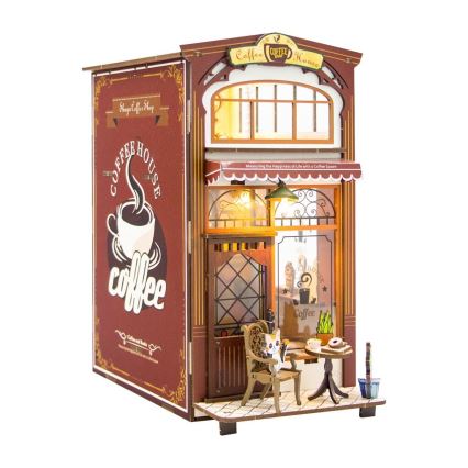 2Kids Toys - 3D puzzel LED Boekensteun Café 2xAAA