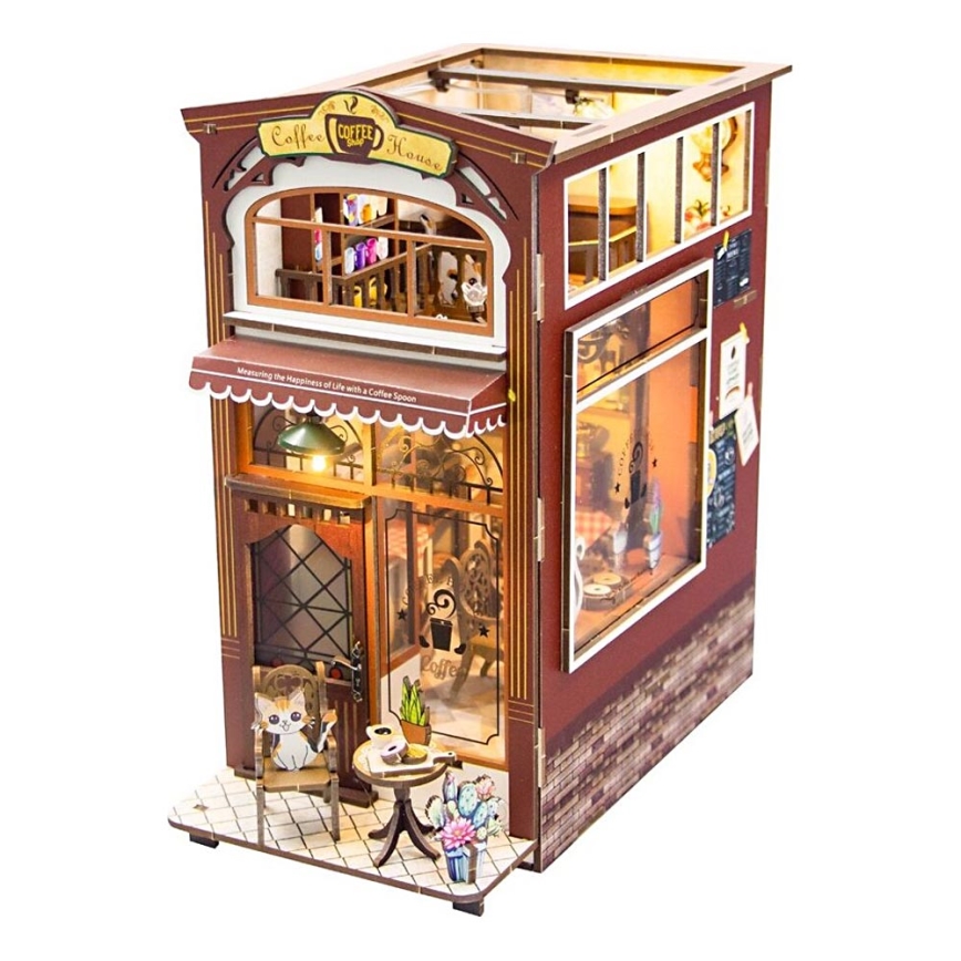 2Kids Toys - 3D puzzel LED Boekensteun Café 2xAAA
