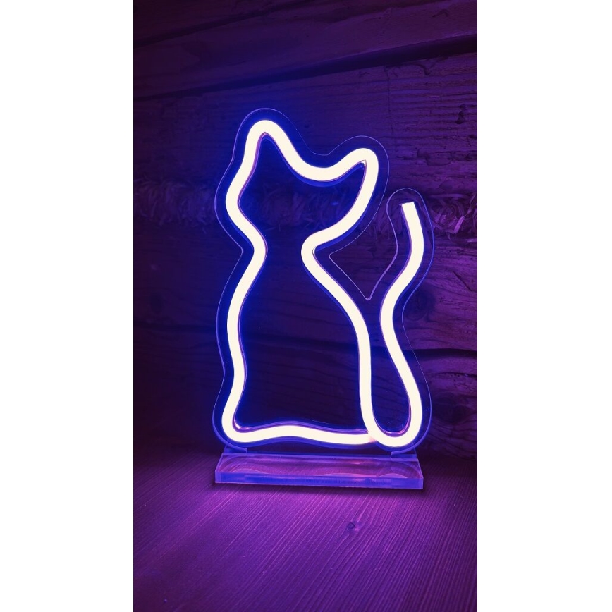 2Kids Toys - Décoration de table néon chat LED/5W/USB