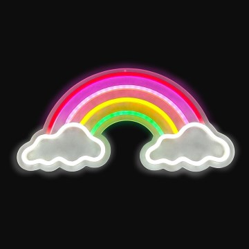 2Kids Toys - Décoration murale néon LED/5W/USB arc en ciel avec clouds