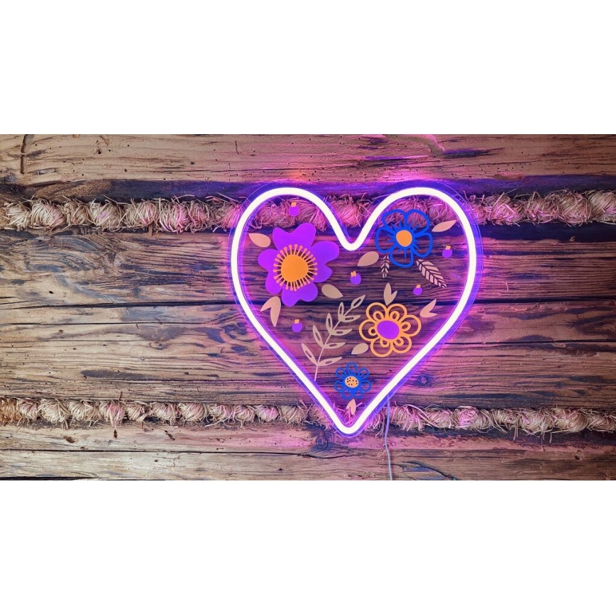 2Kids Toys - Décoration murale néon LED/5W/USB cœur