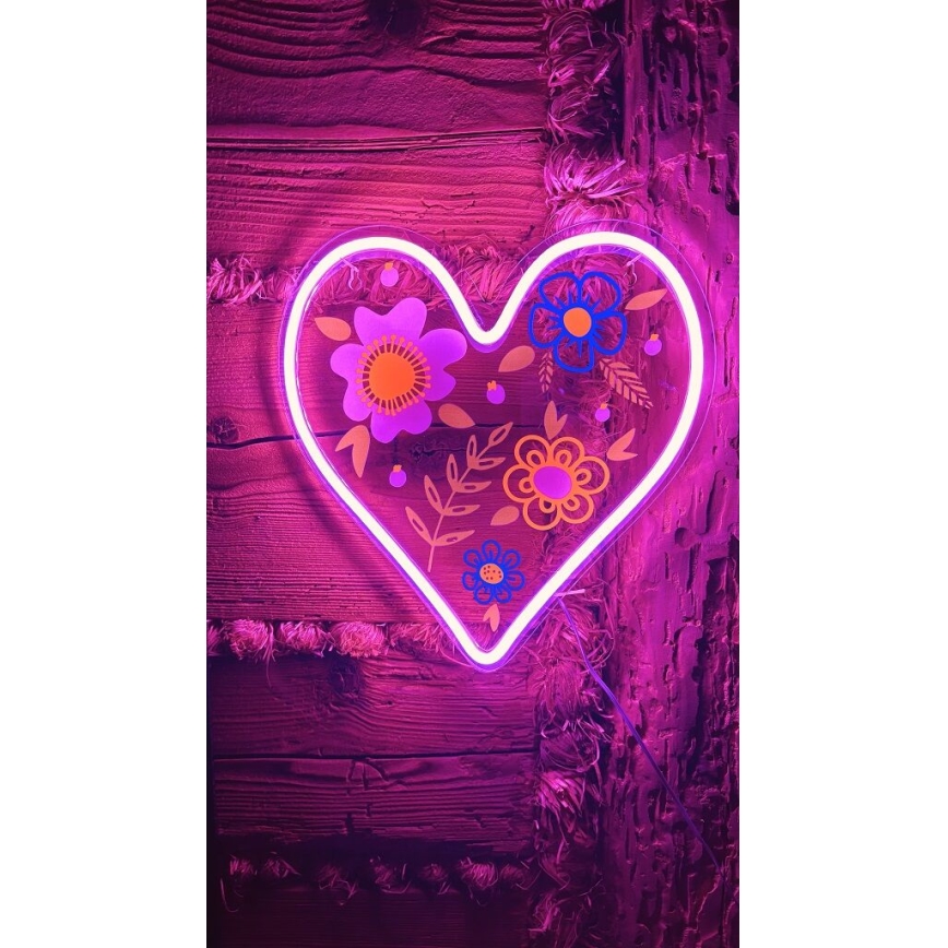 2Kids Toys - Décoration murale néon LED/5W/USB cœur