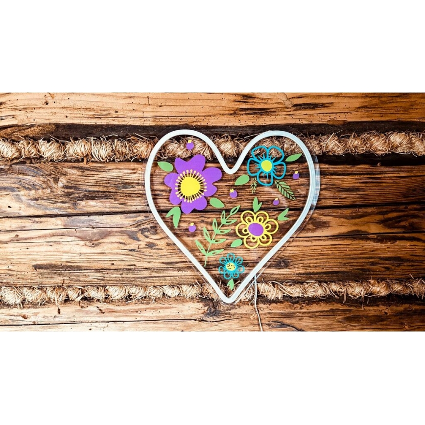 2Kids Toys - Décoration murale néon LED/5W/USB cœur