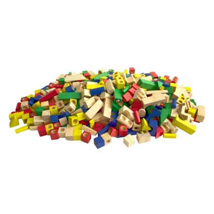 2Kids Toys - Ensemble de 500 cubes en bois colorés