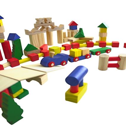 2Kids Toys - Ensemble de 500 cubes en bois colorés