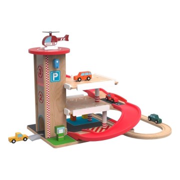 2Kids Toys - Garage en bois avec voie ferrée