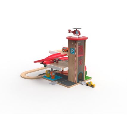 2Kids Toys - Garage en bois avec voie ferrée
