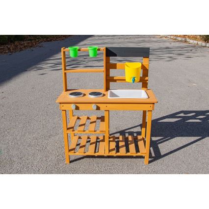 2Kids Toys - Houten buitenspeelkeuken met gootsteen