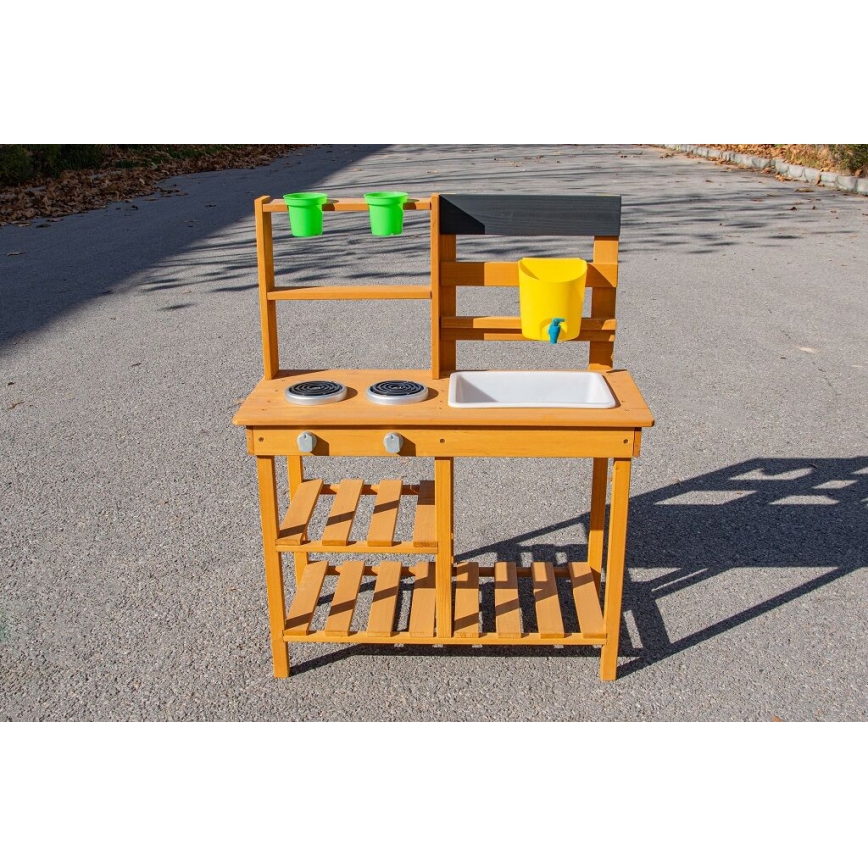 2Kids Toys - Houten buitenspeelkeuken met gootsteen