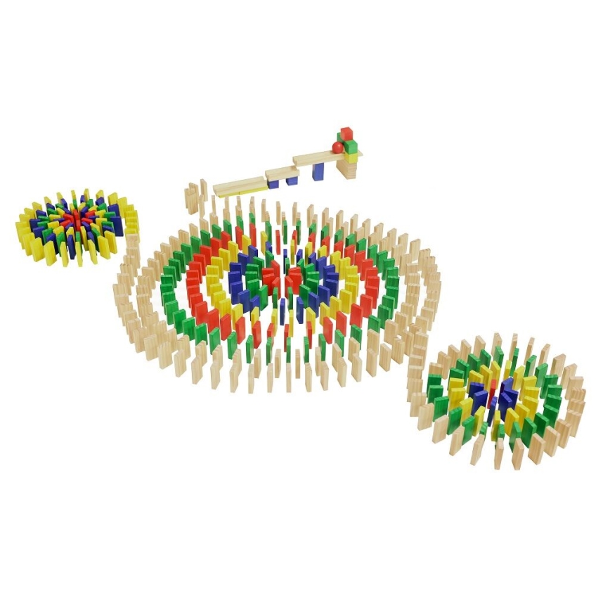 2Kids Toys - Houten, gekleurde dominostenen, 800 stuks