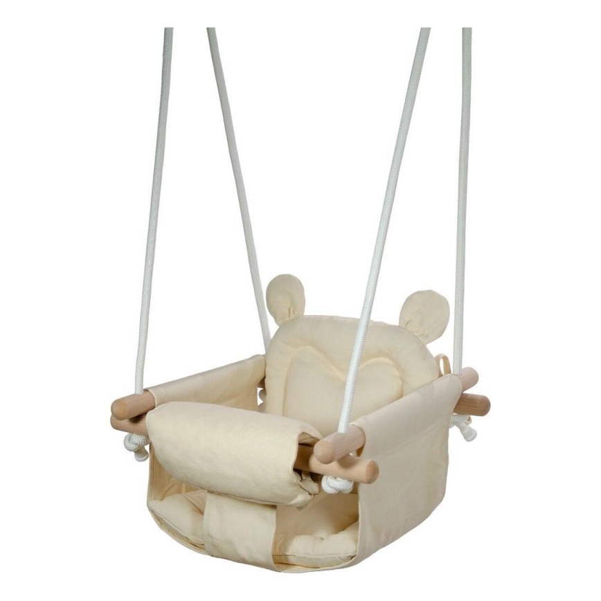 2Kids Toys - Kinderschommel van textiel crème/beuken