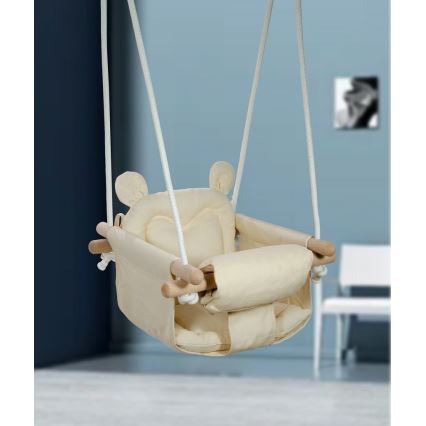 2Kids Toys - Kinderschommel van textiel crème/beuken