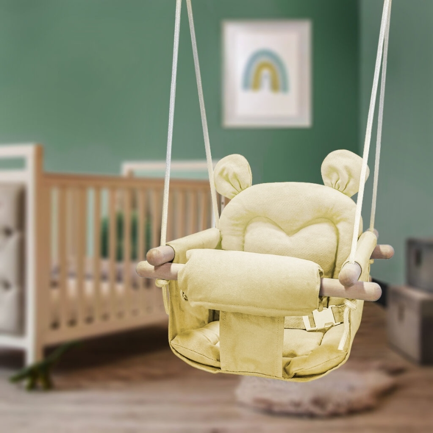 2Kids Toys - Kinderschommel van textiel crème/beuken