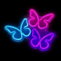 2Kids Toys - LED-neon muurdecoratie LED/5W/USB met vlinders