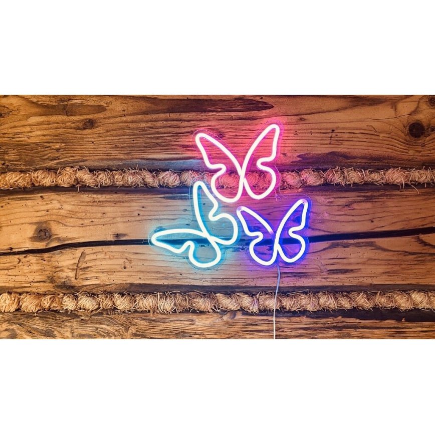 2Kids Toys - LED Neon-wanddecoratie LED/5W/USB vlinders